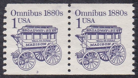 # 2225b (1986) 1880's Omnibus, DG, Not Tag - PS/2, #3, Used