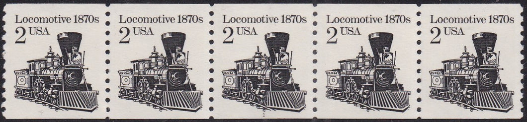 # 2226 (1987) 1870's Locomotive, DG, Block Tag - PS/5, #1, VF MNH (PNC)