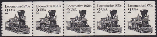 # 2226 (1987) 1870's Locomotive, DG, Block Tag - PS/5, #1, XF MNH