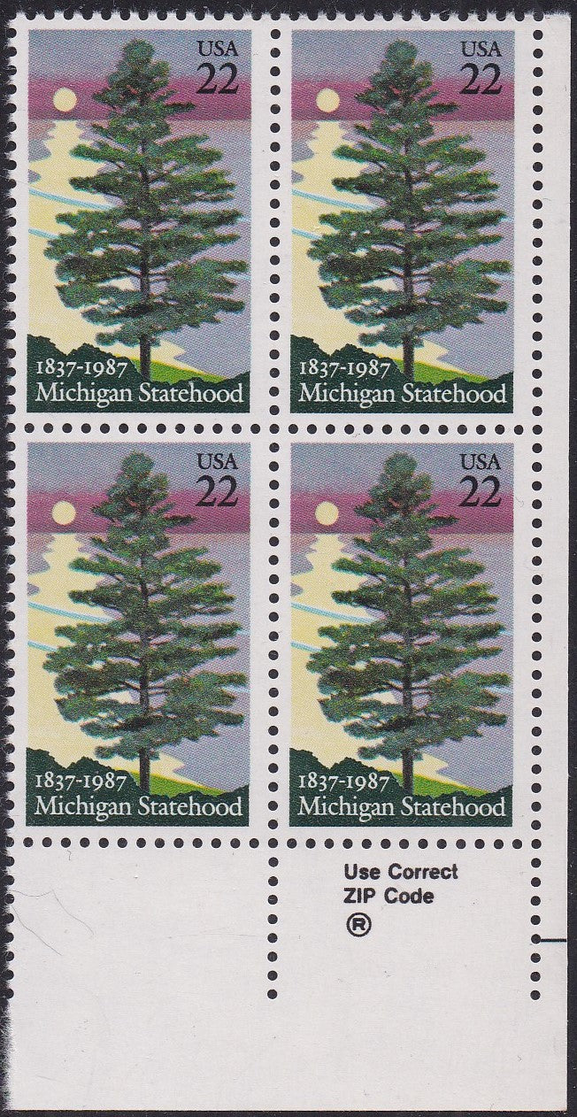 # 2246 (1987) Michigan - Zip Code, BK/4, LR, MNH