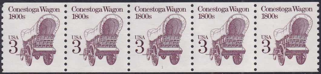 # 2252 (1988) 1800's Conestoga Wagon, DG, Block Tag - PS/5, #1, XF MNH