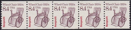 # 2256 (1988) 1920's Wheelchair, Not Tag - PS/5, #1, FVF MNH (PNC) AT FACE