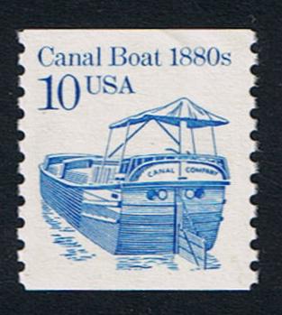 # 2257c (1993) 1880's Canal Boat, DG, OA Tag - Coil sgl, MNH