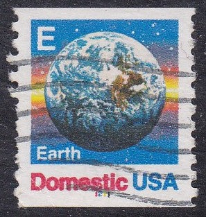 # 2279 (1988) 'E', Earth, Block Tag - PS/1, #1211, Used