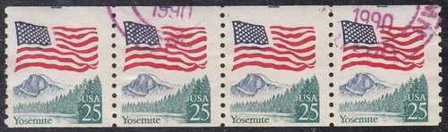 # 2280a (1989) Flag over Yosemite, MP Tagged - Strip/4, EE, Used