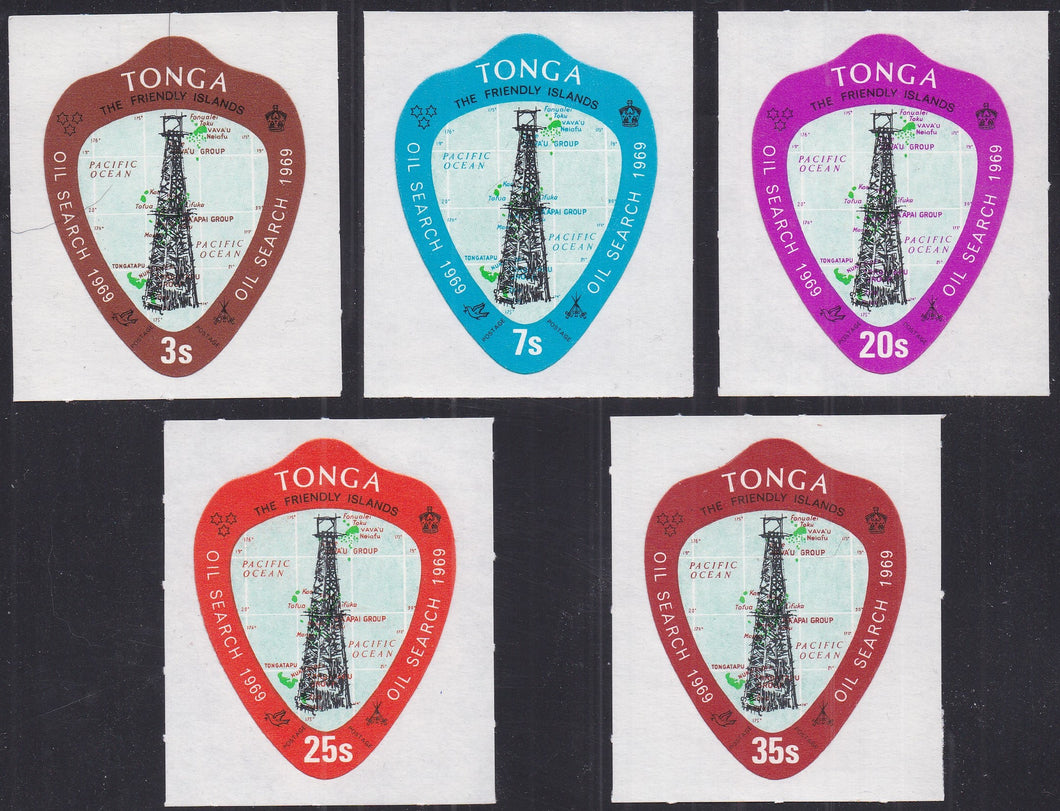 Tonga # 232-236 (1969) Oil Derrick - Sgls, Set/5, MNH