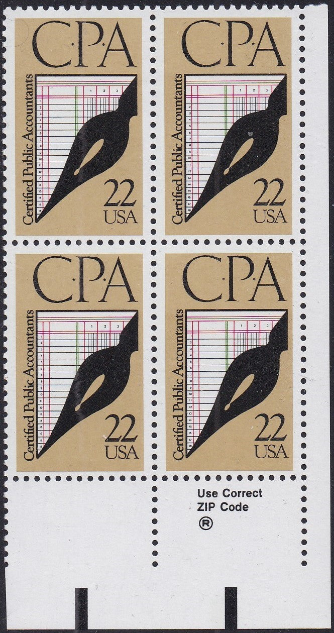 # 2361 (1987) CPA - BK/4, Zip Code, LR, MNH