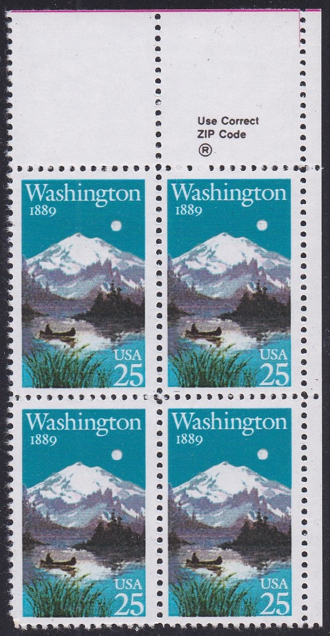 # 2404 (1989) Washington Statehood - Zip Code, BK/4, UR, MNH