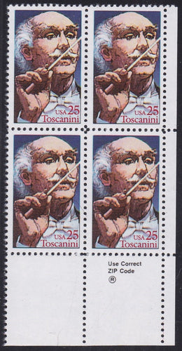 # 2411 (1989) Toscanini - Zip Code, BK/4, LR, MNH