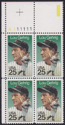 # 2417 (1989) Gehrig - PB, UL #A111111, MNH