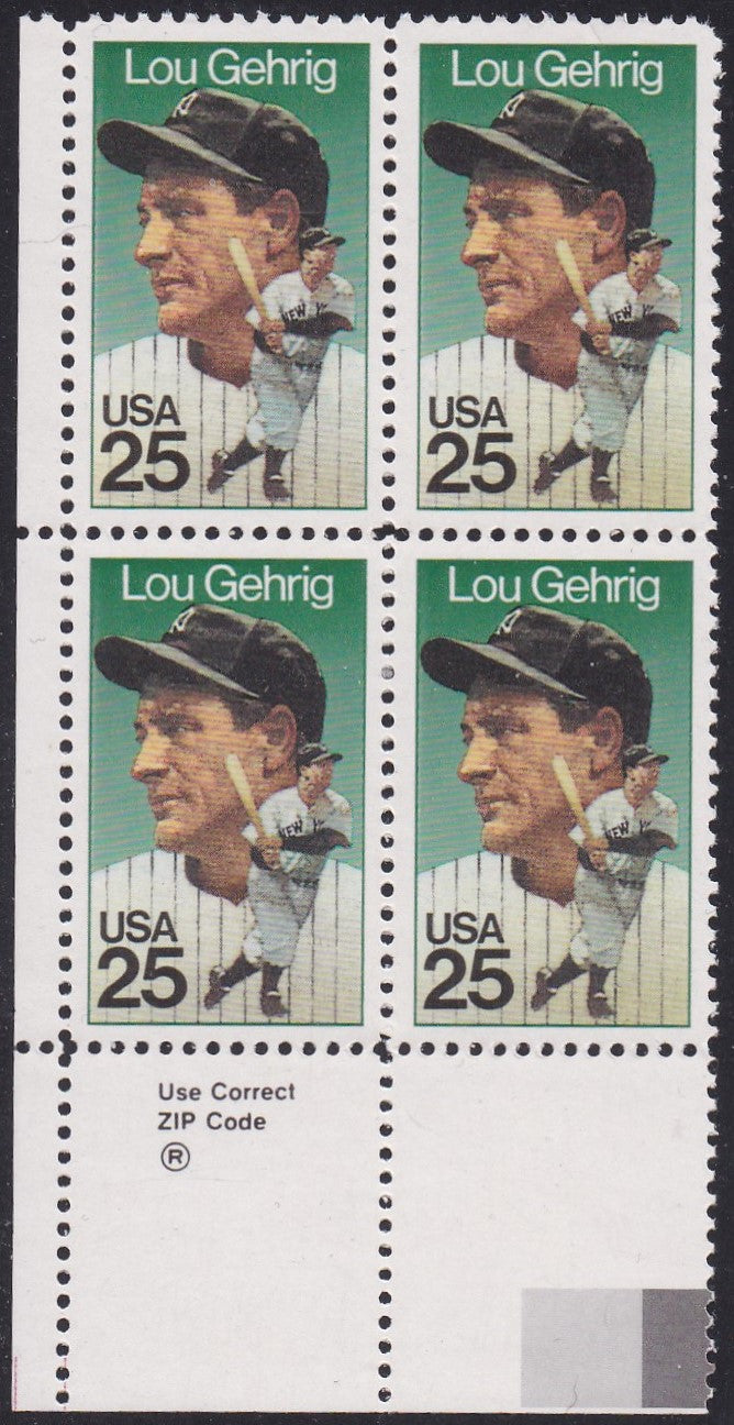 # 2417 (1989) Gehrig - Zip BK/4, LL, MNH