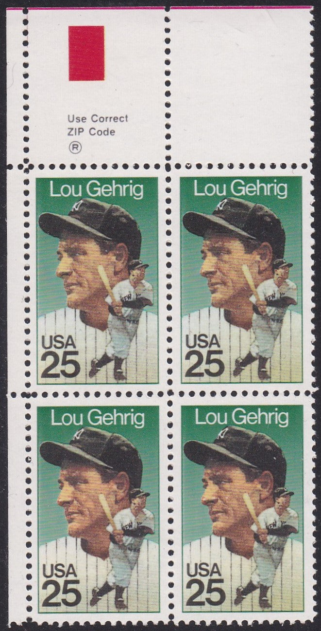 # 2417 (1989) Gehrig - Zip BK/4, UL, MNH