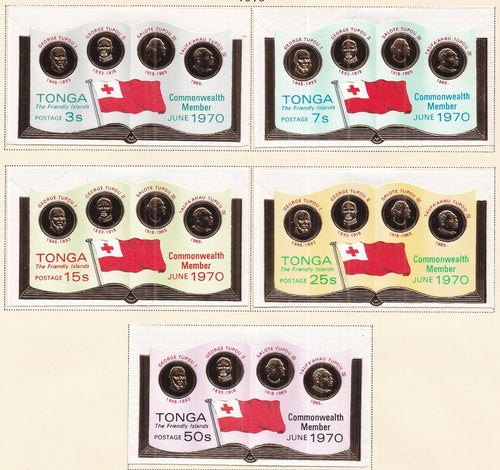 Tonga # 243-247 (1970) Gold Coins - Sgls, Set/5, MLH