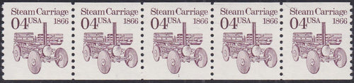 # 2451b (1991) 1866 Steam Carriage, Not Tag - PS/5, #1, FVF MNH (PNC) AT FACE