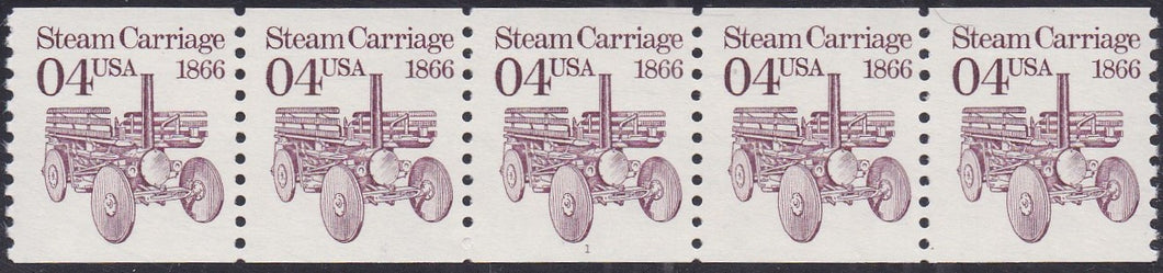 # 2451b (1991) 1866 Steam Carriage, Not Tag - PS/5, #1, FVF MNH (PNC) AT FACE