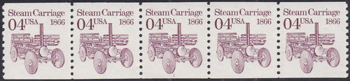 # 2451b (1991) 1866 Steam Carriage, Not Tag - PS/5, #1, VF MNH (PNC)