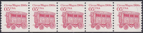 # 2452 (1990) 1900's Circus Wagon, DG, OA Tag - PS/5, #1, FVF MNH (PNC) AT FACE