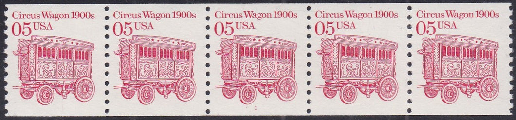 # 2452 (1990) 1900's Circus Wagon, DG, OA Tag - PS/5, #1, VF MNH (PNC)