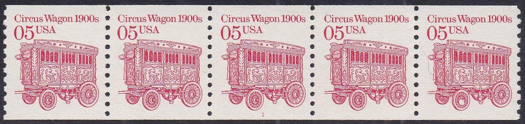 # 2452a (1990) 1900's Circus Wagon, DG, Not Tag - PS/5, #1, VF MNH