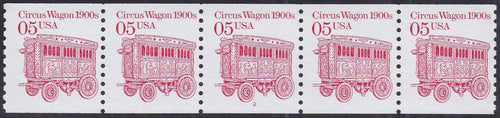 # 2452a (1990) 1900's Circus Wagon, LGG, Not Tag - PS/5, #2, FVF MNH (PNC) AT FACE