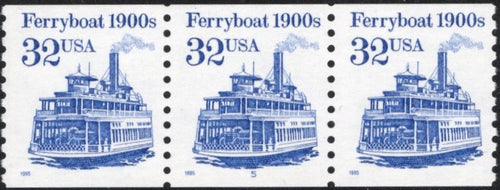 # 2466 (1995) 1900's Ferryboat, blue, LGG, MP Tag - PS/3, #5, MNH