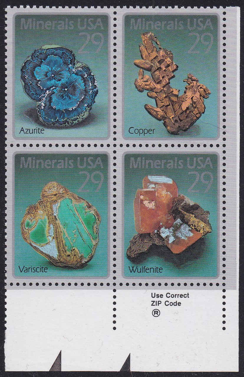 # 2700-03 (1992) Minerals - Zip Code, BK/4, LR, MNH