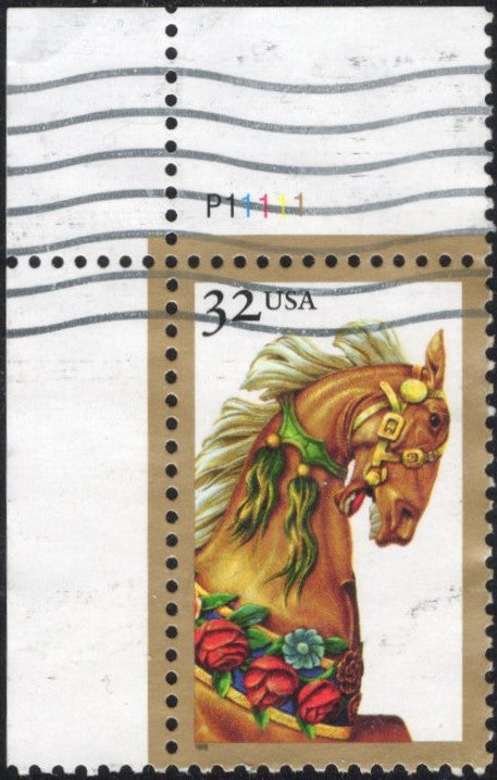 # 2976-79 (1995) Carousel - Plt sgl, UL #P11111, Used