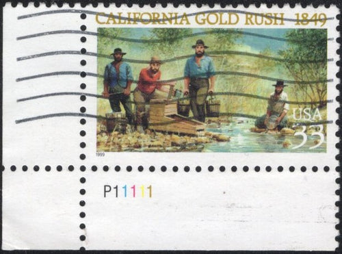 # 3316 (1999) California Gold Rush - Plt sgl, LL #P11111, Used