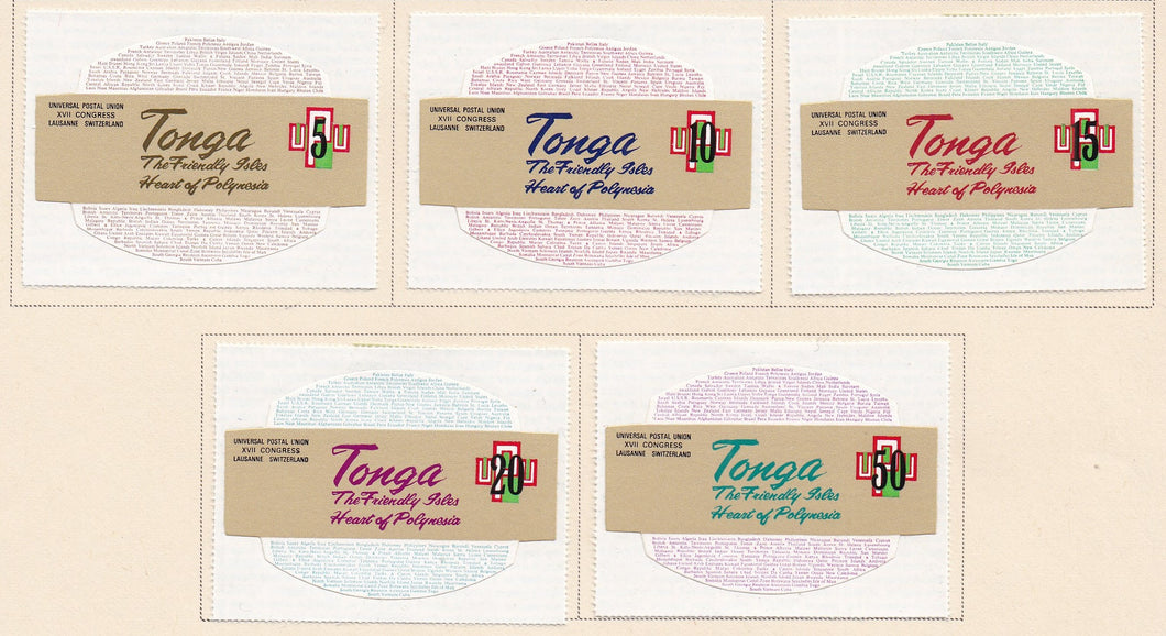 Tonga # 337-341 (1974) UPU - Sgls, Set/5, MLH