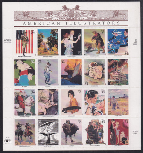 # 3502 (2001) Illustrators - Pane, #V11111, MNH