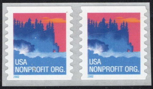 # 3693 (2002) Sea Coast, blue 2002 yr date, Tag - Coil pr, MNH