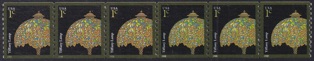 #3758A (2008) Tiffany Lamp, 2008 year date - Coil Seamline strip/6, MNH