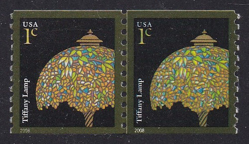 #3758A (2008) Tiffany Lamp, 2008 year date - Coil Seamline pr, MNH