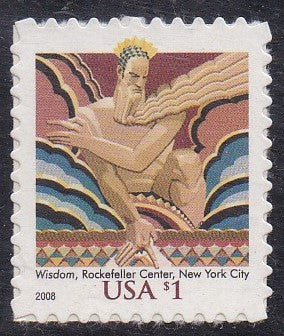 #3766a (2008) Wisdom, Rockefeller Center, 2008 year date - Sgl, XF MNH