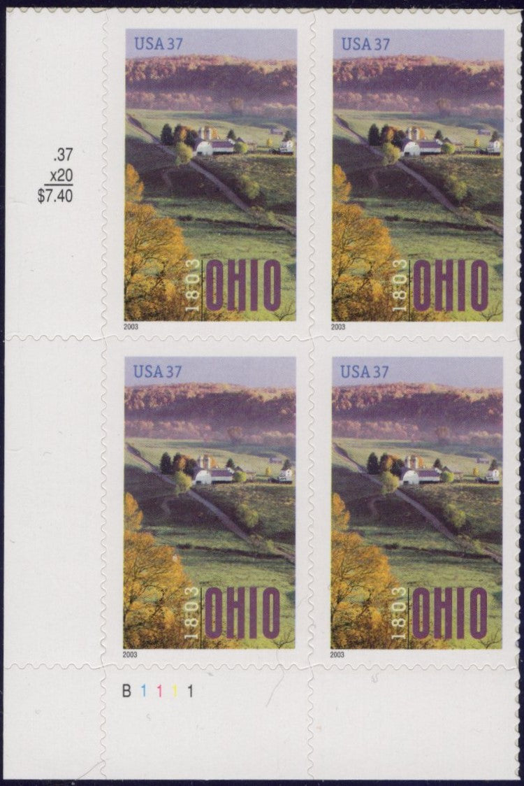 # 3773 (2003) Ohio - PB, LL #B1111, MNH