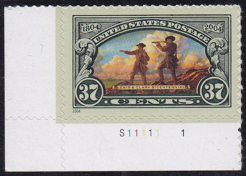 # 3854 (2004) Lewis & Clark - Plt sgl, LL #S11111-1, MNH