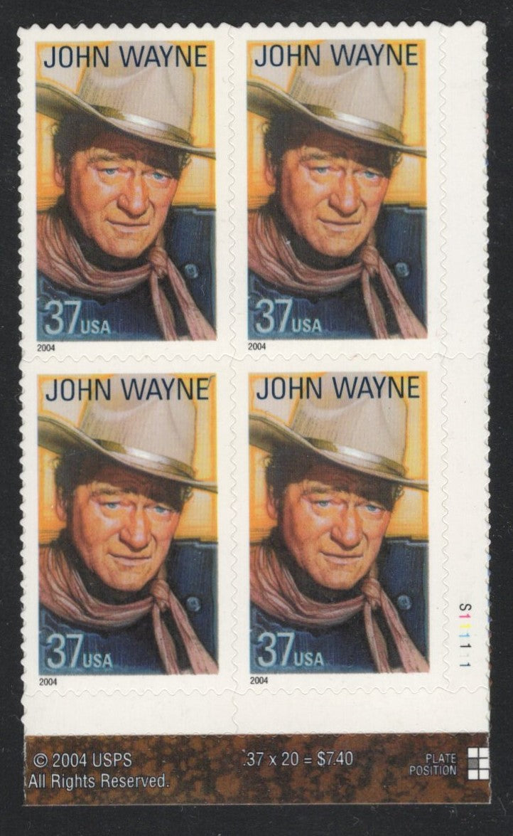 # 3876 (2004) John Wayne - PB, LR #S111111, MNH