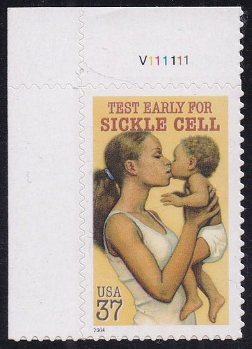 # 3877 (2004) Sickle Cell - Plt sgl, UL #V111111, MNH