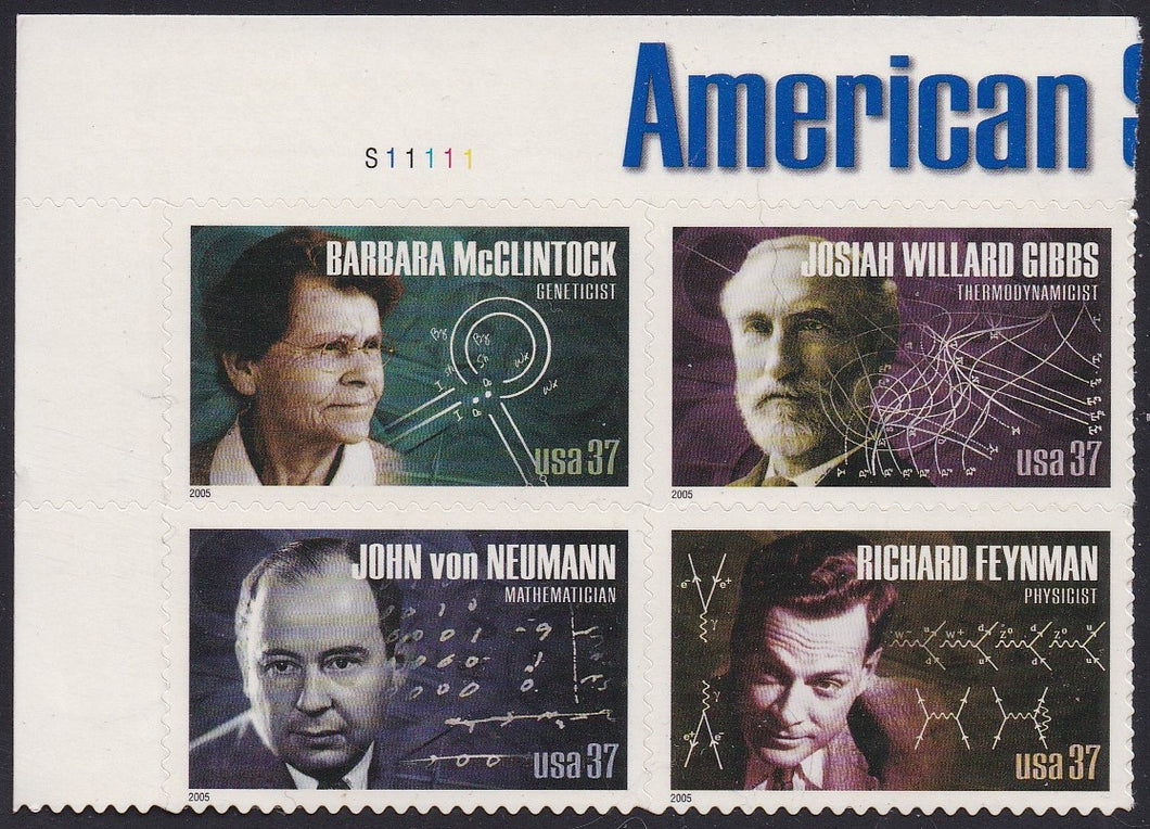 # 3906-09 (2005) US Scientists - PB, UL #S11111, MNH