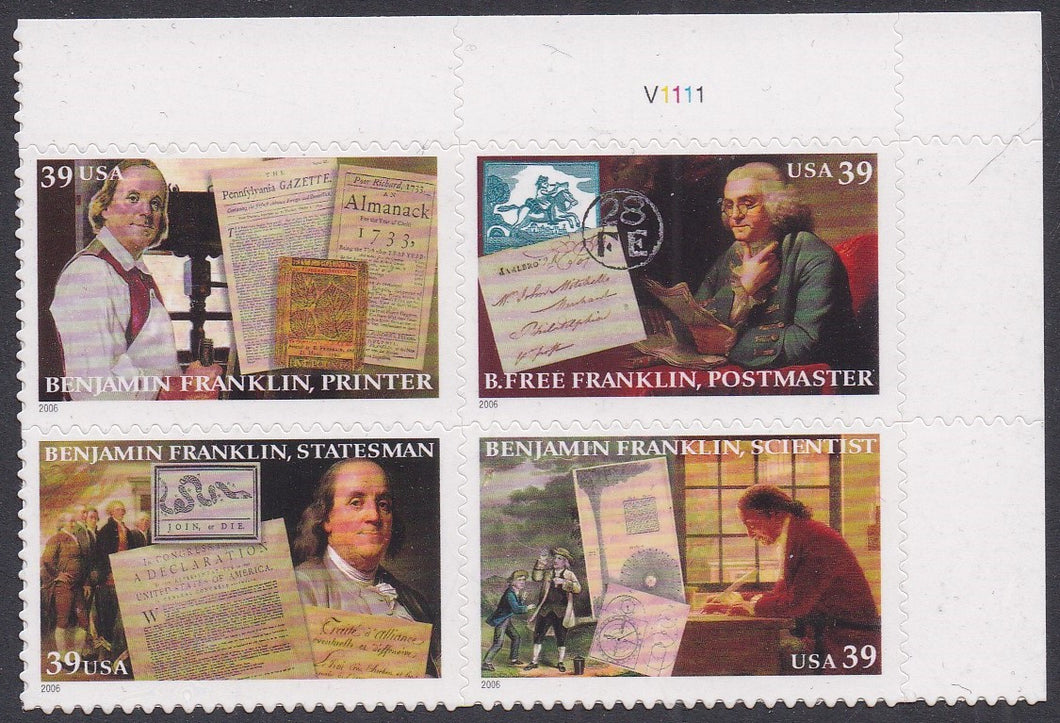 # 4021-24 (2006) Ben Franklin - PB, UR #V1111, MNH