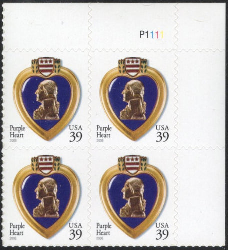 # 4032 (2006) Purple Heart, 2006 year date, 11.25x11 - PB, UR #P1111, MNH