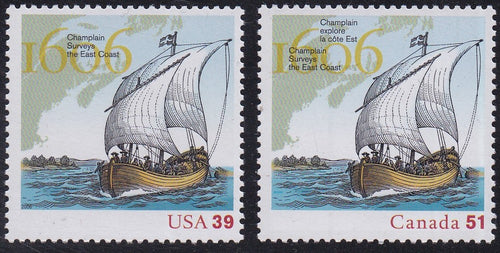 # 4074 (2006) Champlain, US-Canada - S/S Stamp Pair, MNH