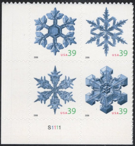 # 4101-04 (2006) Snowflakes - PB, LL #S1111, MNH