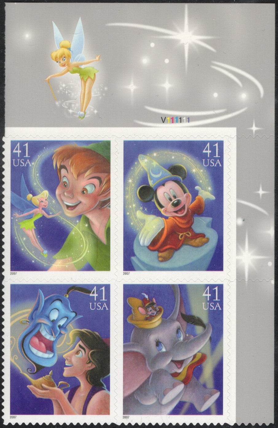 # 4192-95 (2007) Disney Magic - PB, UR #V111111, MNH