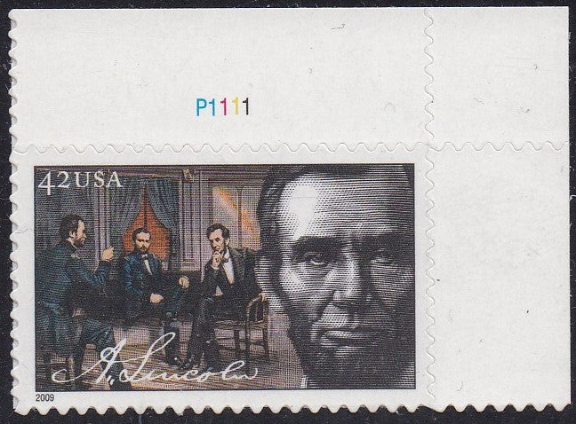 # 4383 (2009) Lincoln - Plt sgl, UR #P1111, MNH