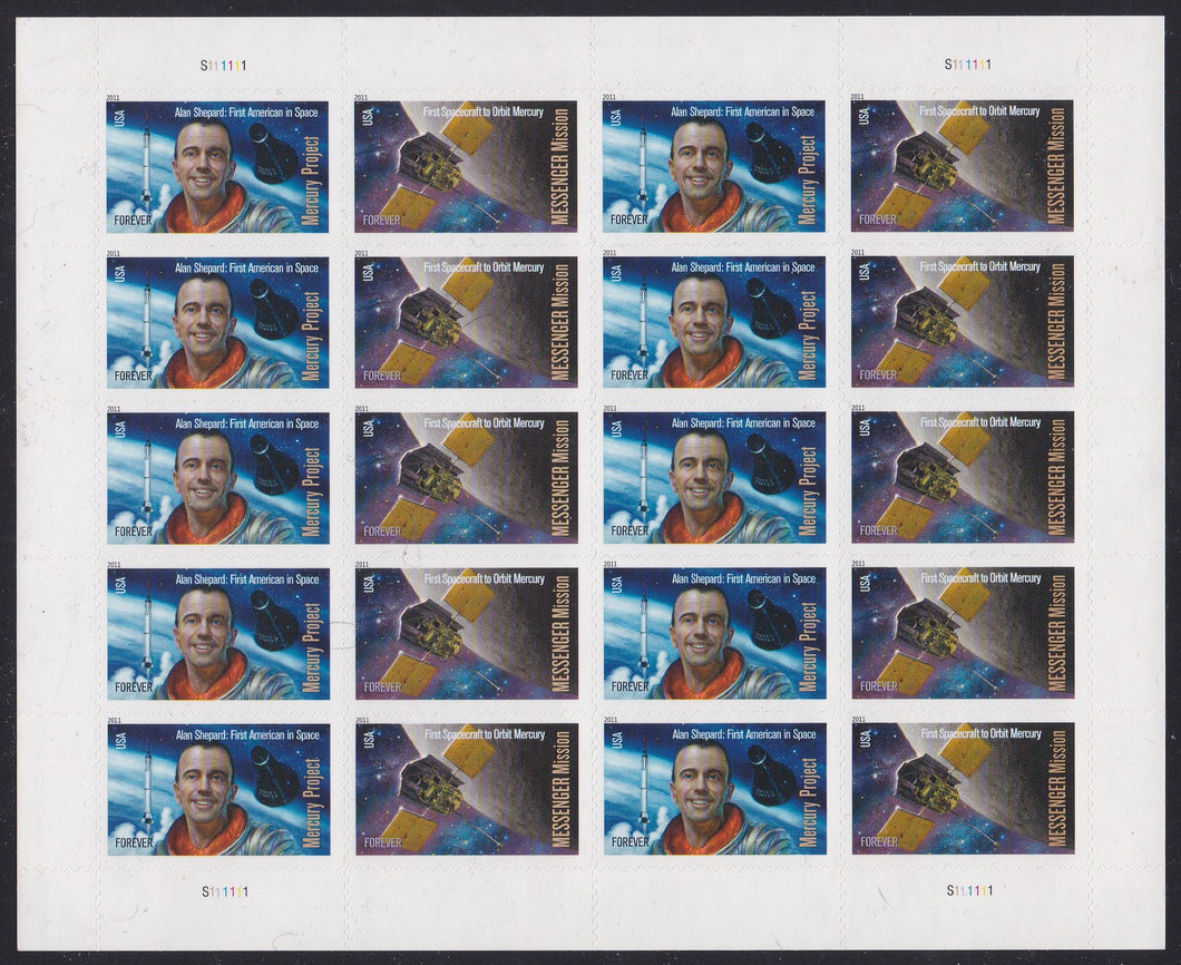 # 4527-28 (2011) Space Firsts - Pane, MNH