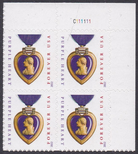 # 4704 (2012) Purple Heart, 2012 year date, 11x11 - PB, UR #C111111, MNH