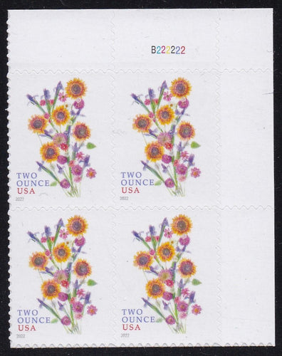 # 5682 (2022) Sunflower Bouquet - PB, UR #B222222, MNH