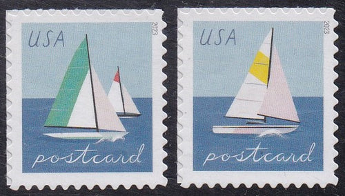 # 5747-48 (2023) Sailboats - Coil sgls, Set/2, MNH