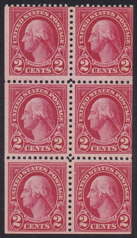 # 634d (1927) Washington - Bklt pane, No Tab, FVF MNH (B)